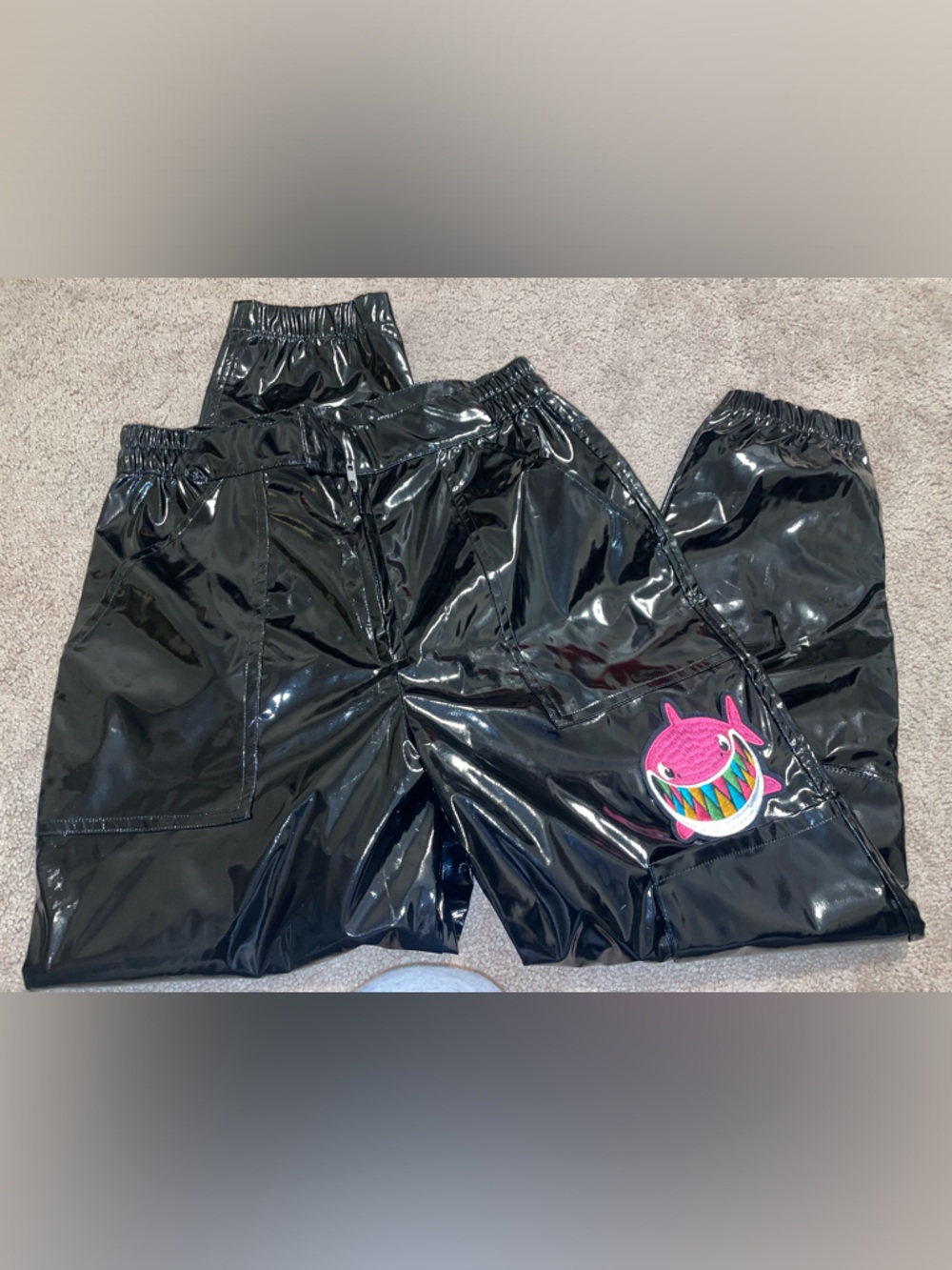 Trollz Tekashi 6ix 9ine glossy black pants